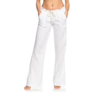 ROXY Oceanside Linen Blend White Pants XS